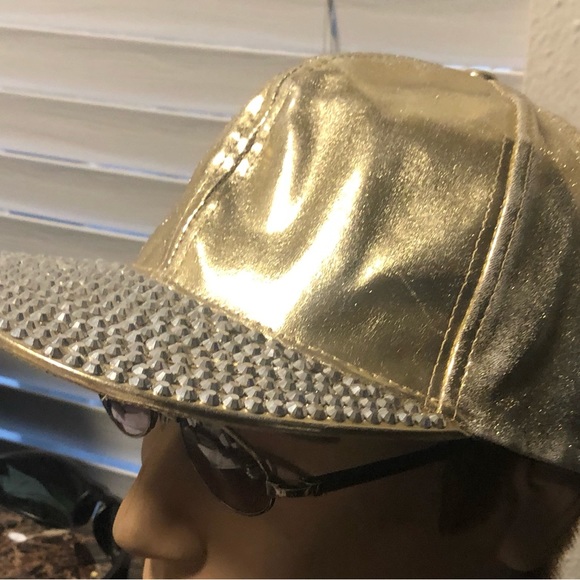 Studded metallic Gold with Studs baseball hat caps Size One Fit Al - Picture 6 of 11